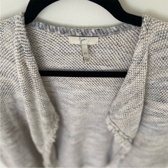 Joie Nalah B Tweed Jacket, Smoky Multi Fringe Linen Cotton Open Knit Size XS - Picture 3 of 10